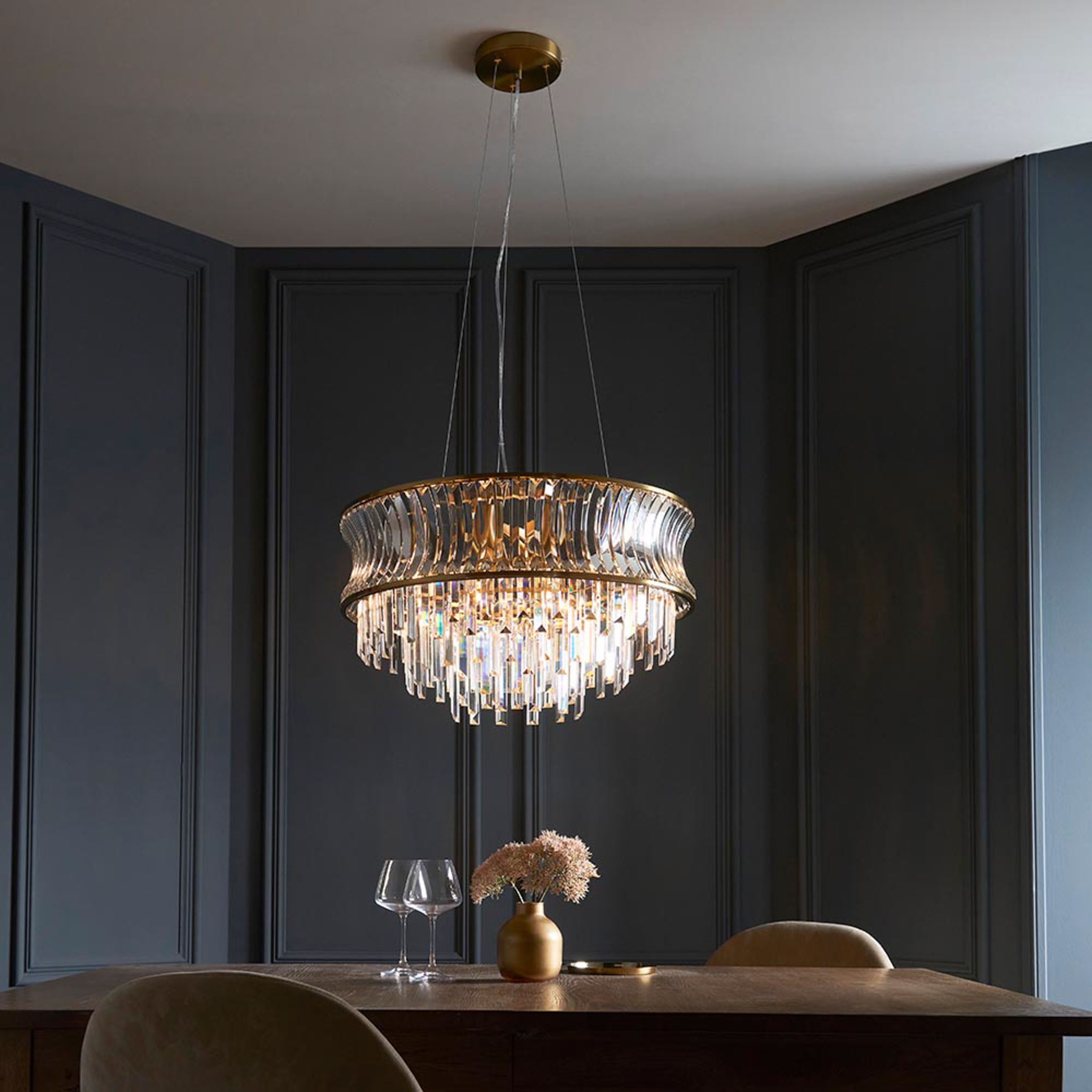 Cristallienne Pendant Light – Antique Brass
