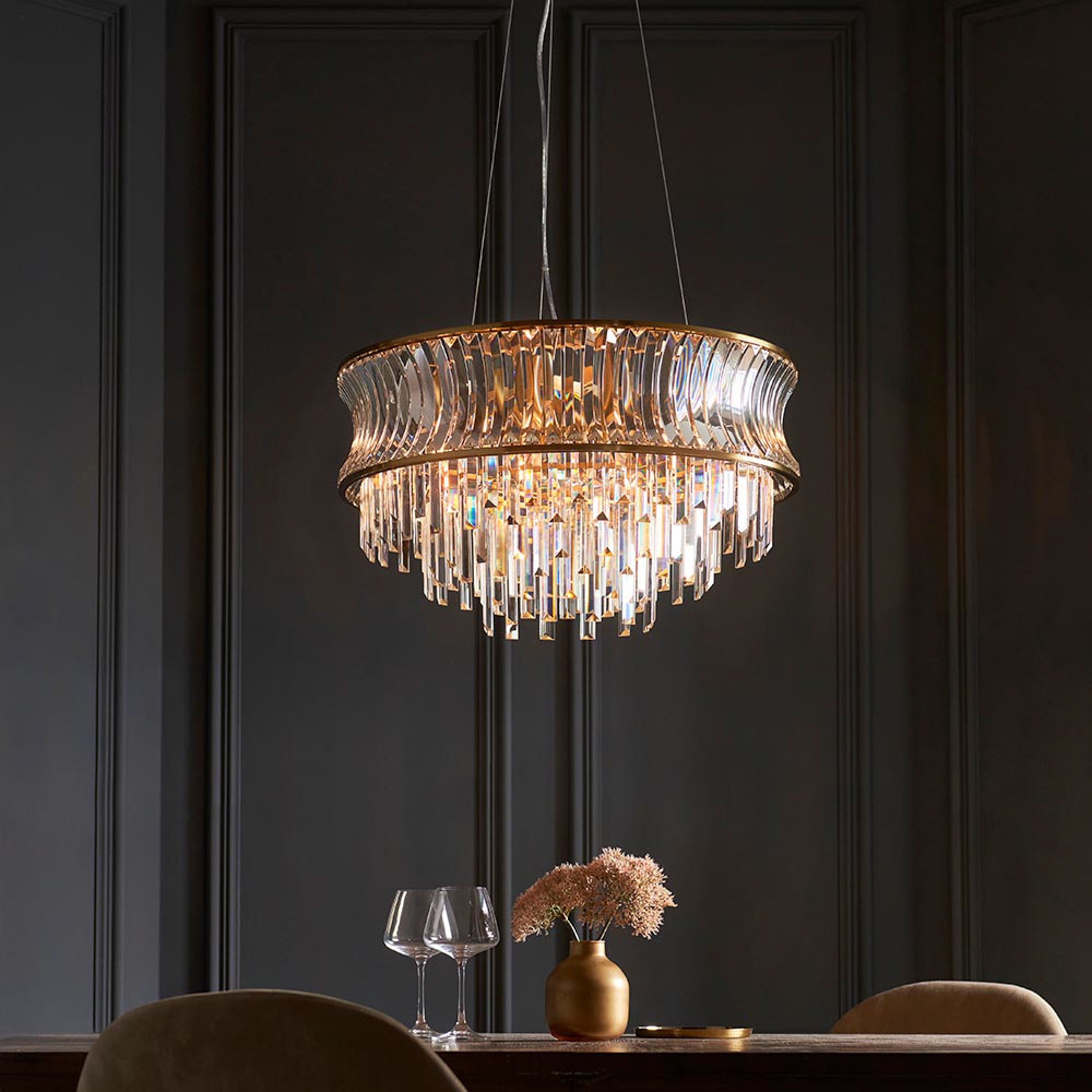 Cristallienne Pendant Light – Antique Brass