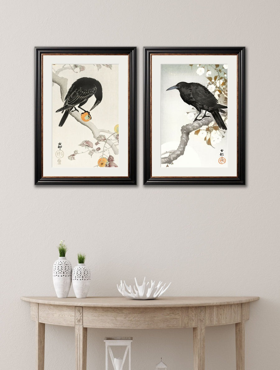 Crows by Ohara Koson – York Slim Framed Print