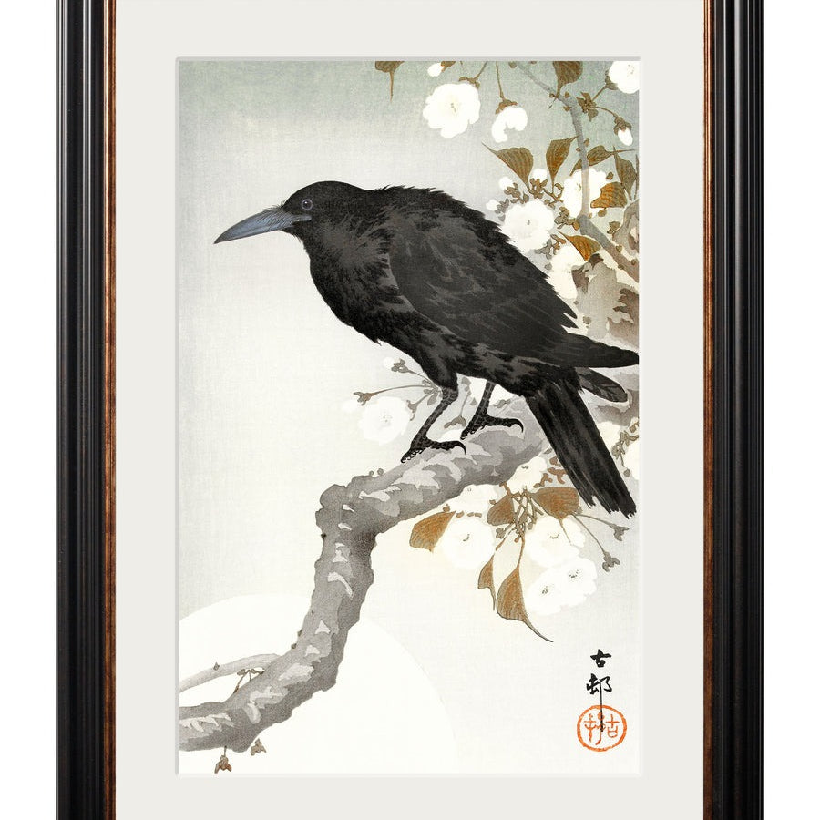 Crows by Ohara Koson – York Slim Framed Print