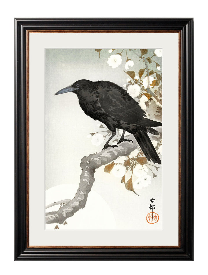 Crows by Ohara Koson – York Slim Framed Print