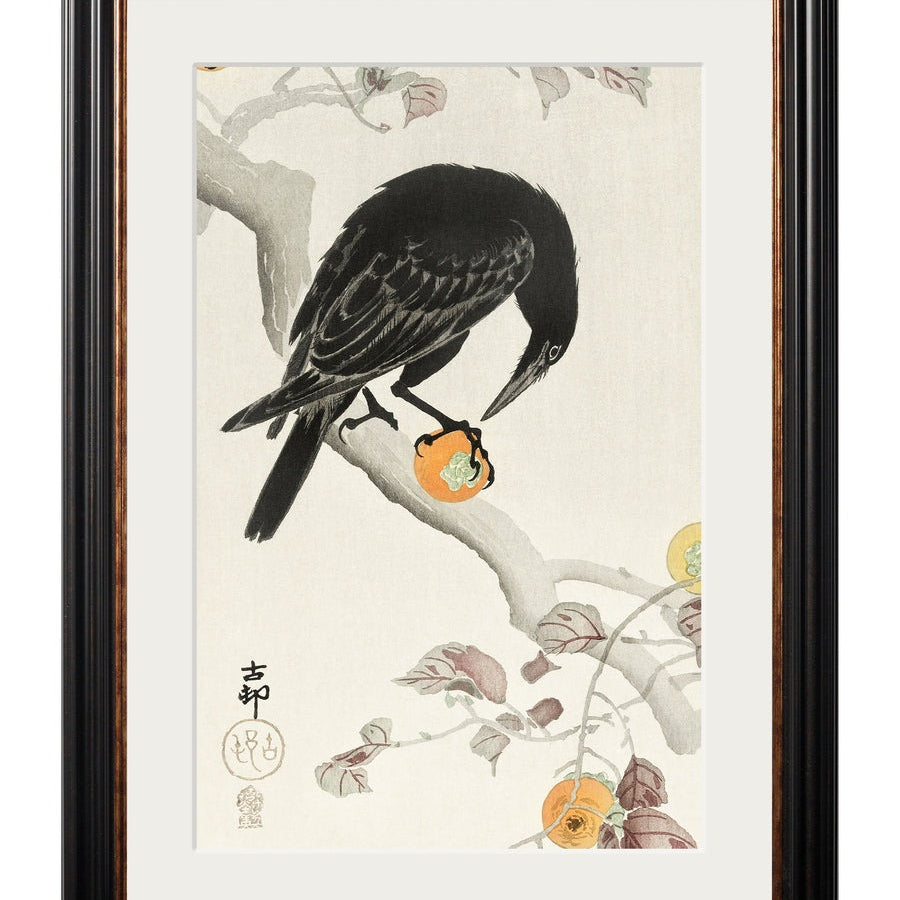 Crows by Ohara Koson – York Slim Framed Print