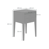 D.I. Designs Radford Bedside Table – Two Drawers – Black