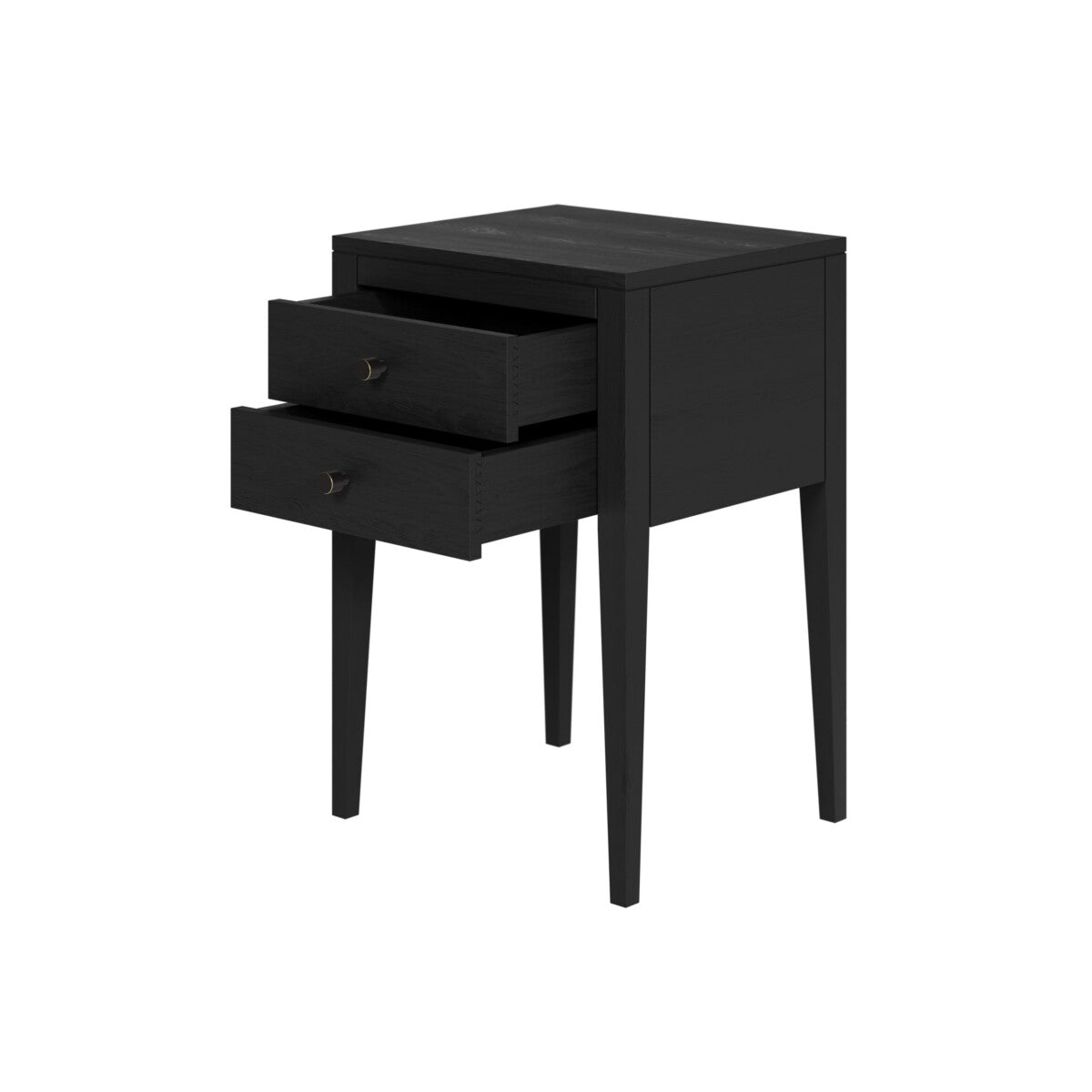 D.I. Designs Radford Bedside Table – Two Drawers – Black