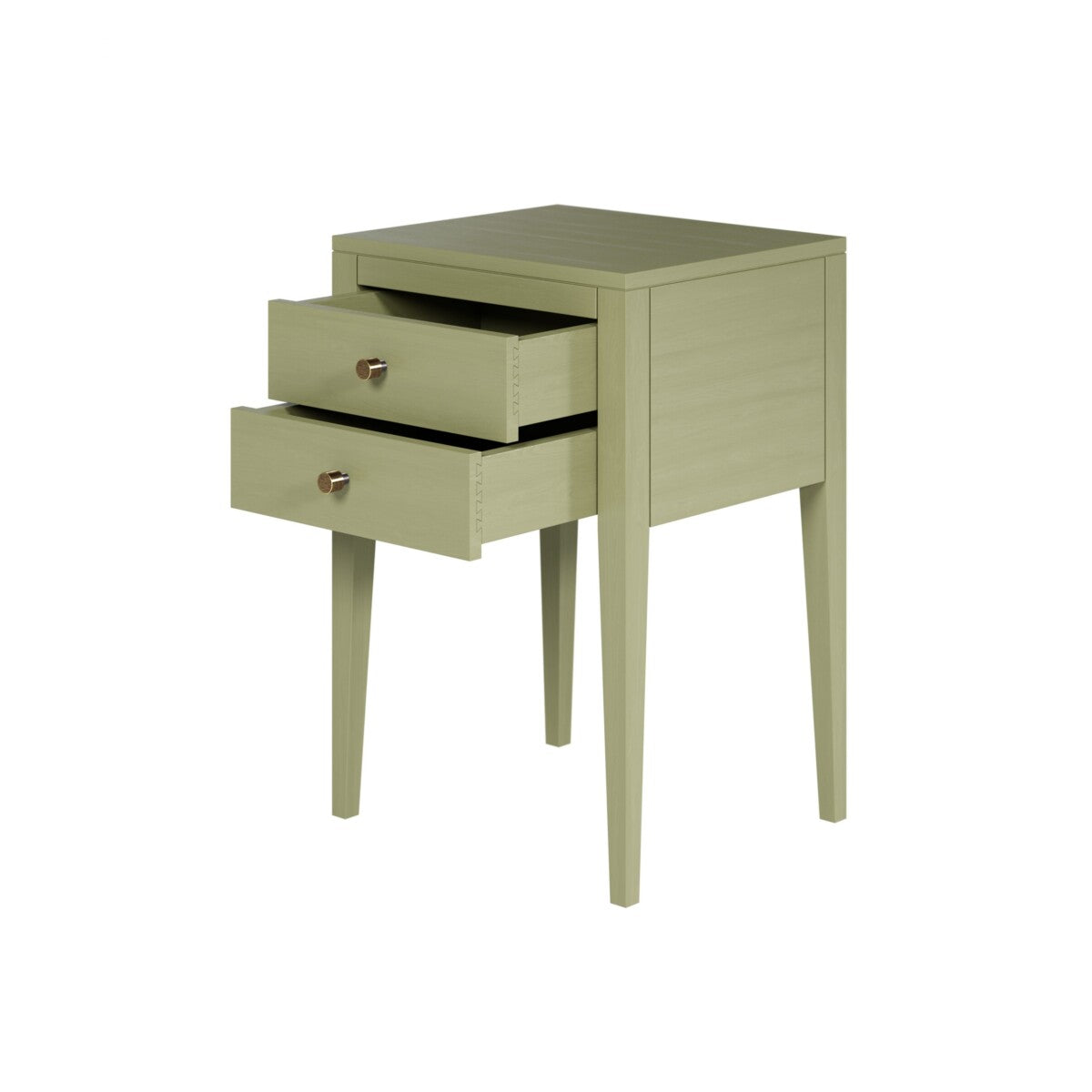 D.I. Designs Radford Bedside Table – Two Drawers – Lichen Green