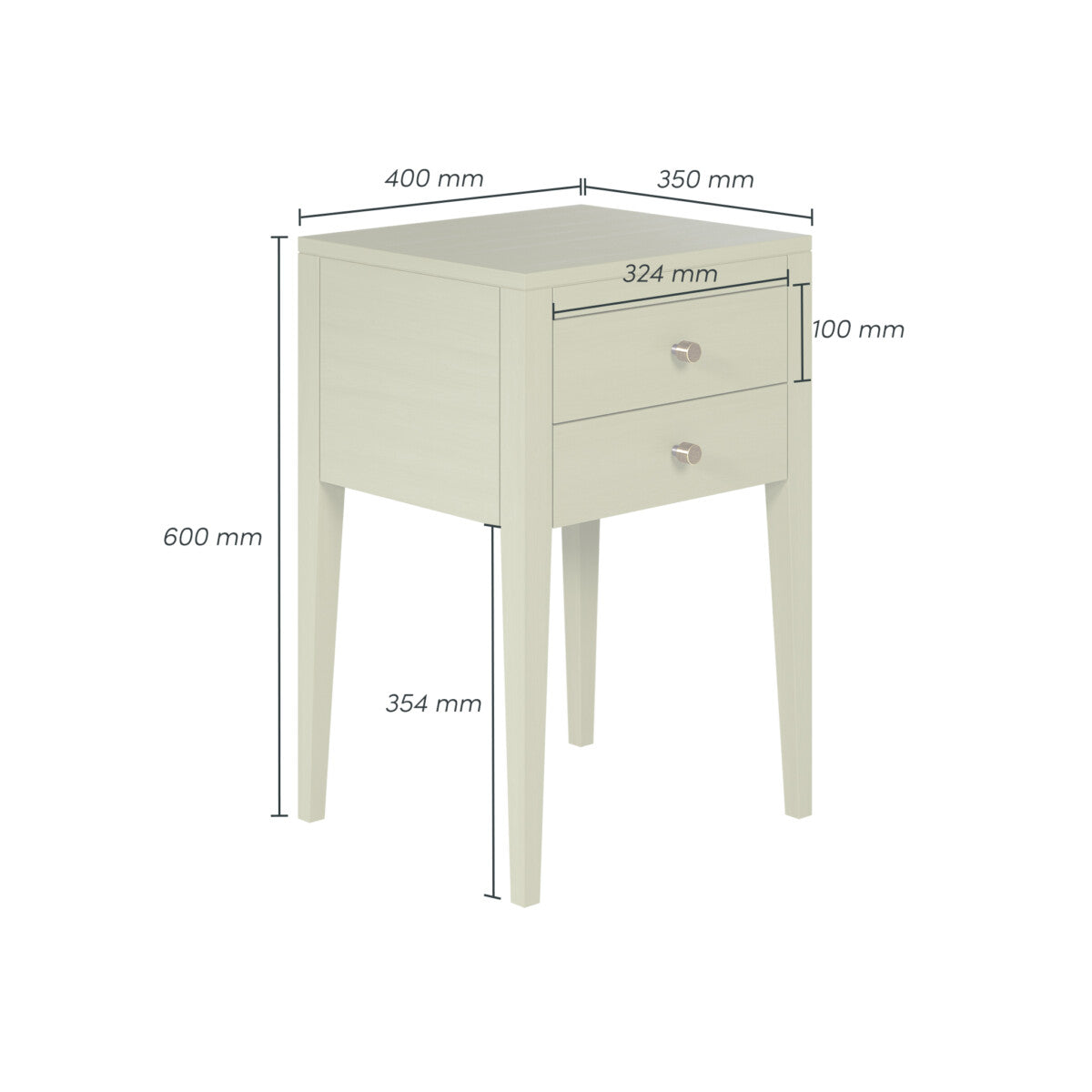 D.I. Designs Radford Bedside Table – Two Drawers – Lichen Green