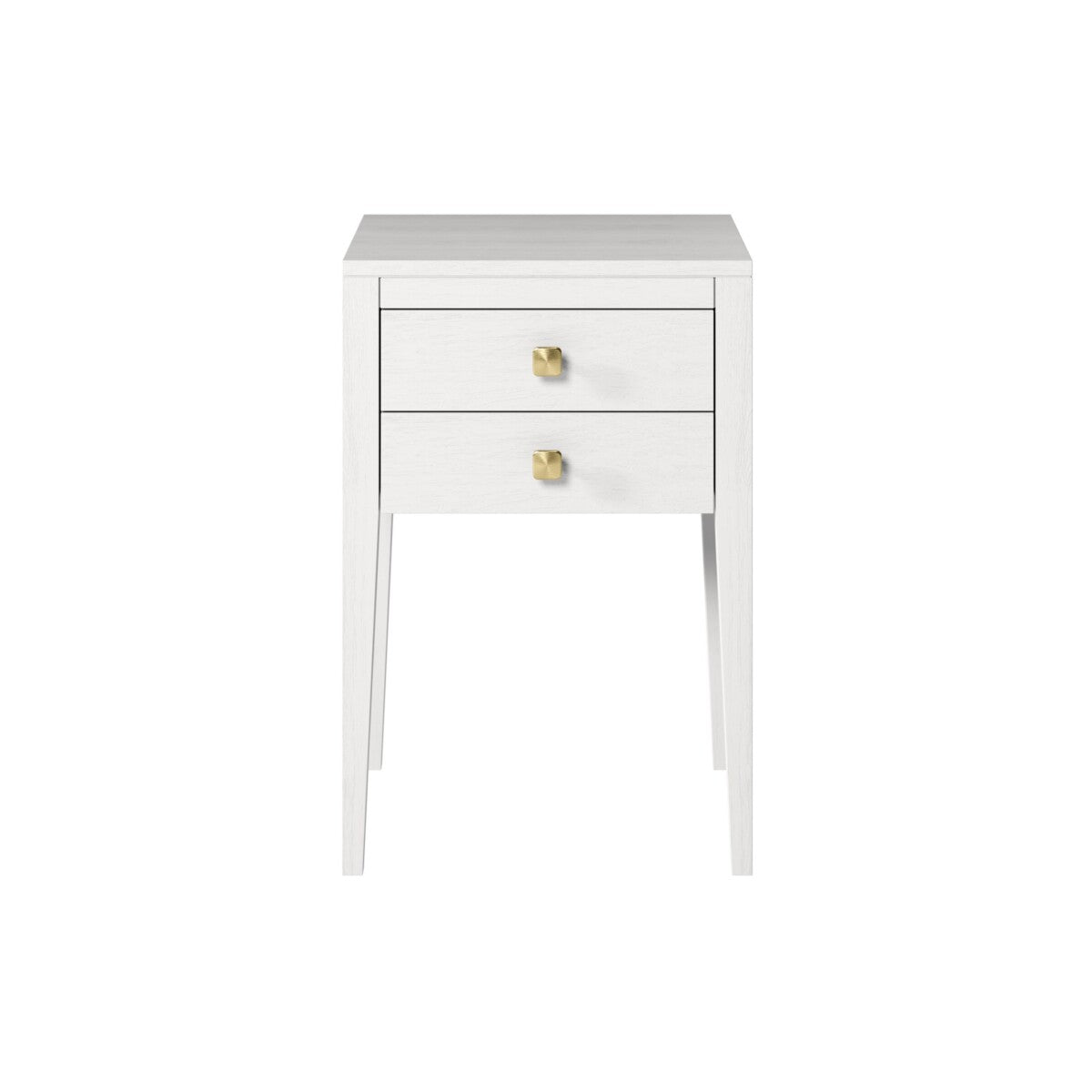D.I. Designs Radford Bedside Table – Two Drawers – White