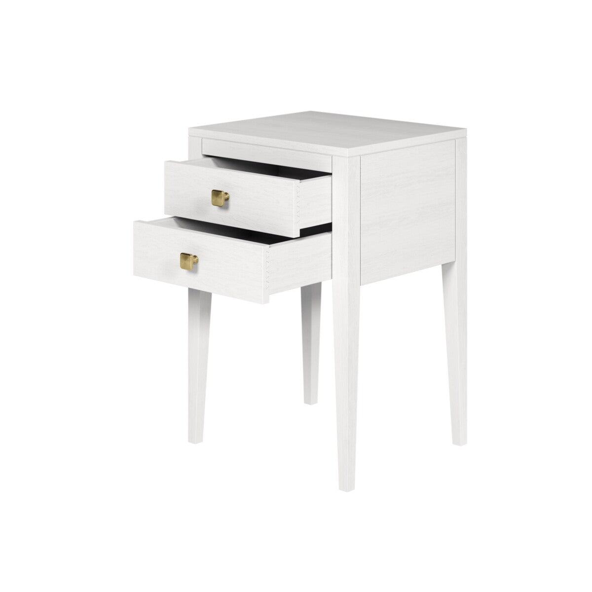 D.I. Designs Radford Bedside Table – Two Drawers – White