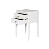 D.I. Designs Radford Bedside Table – Two Drawers – White