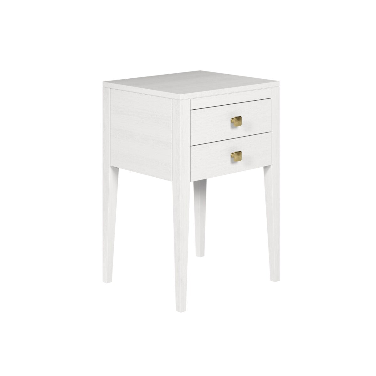 D.I. Designs Radford Bedside Table – Two Drawers – White
