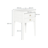 D.I. Designs Radford Bedside Table – Two Drawers – White