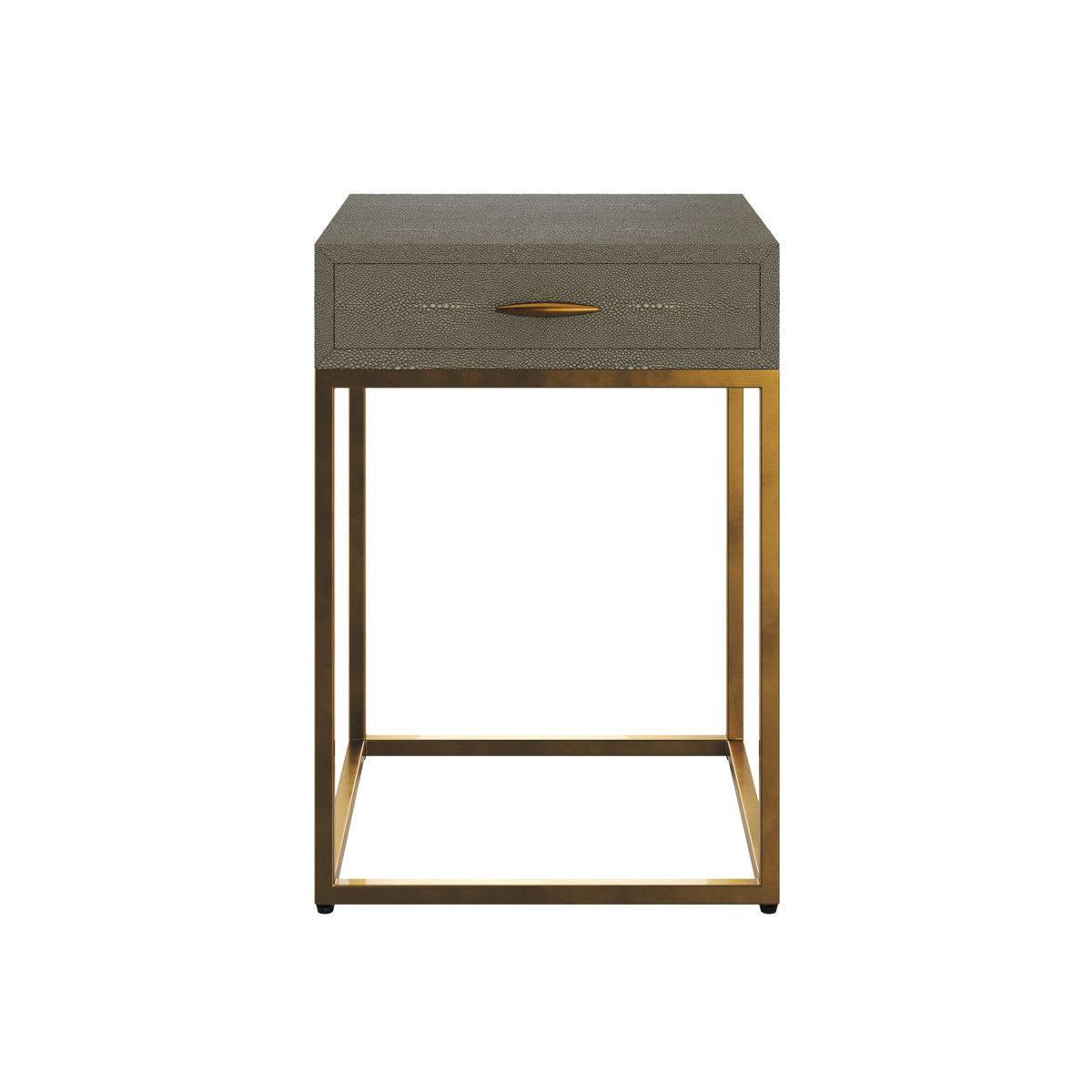 D.I. Designs Hampton Bedside Table - One Drawer - Grey Faux Shagreen