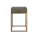 D.I. Designs Hampton Bedside Table - One Drawer - Grey Faux Shagreen