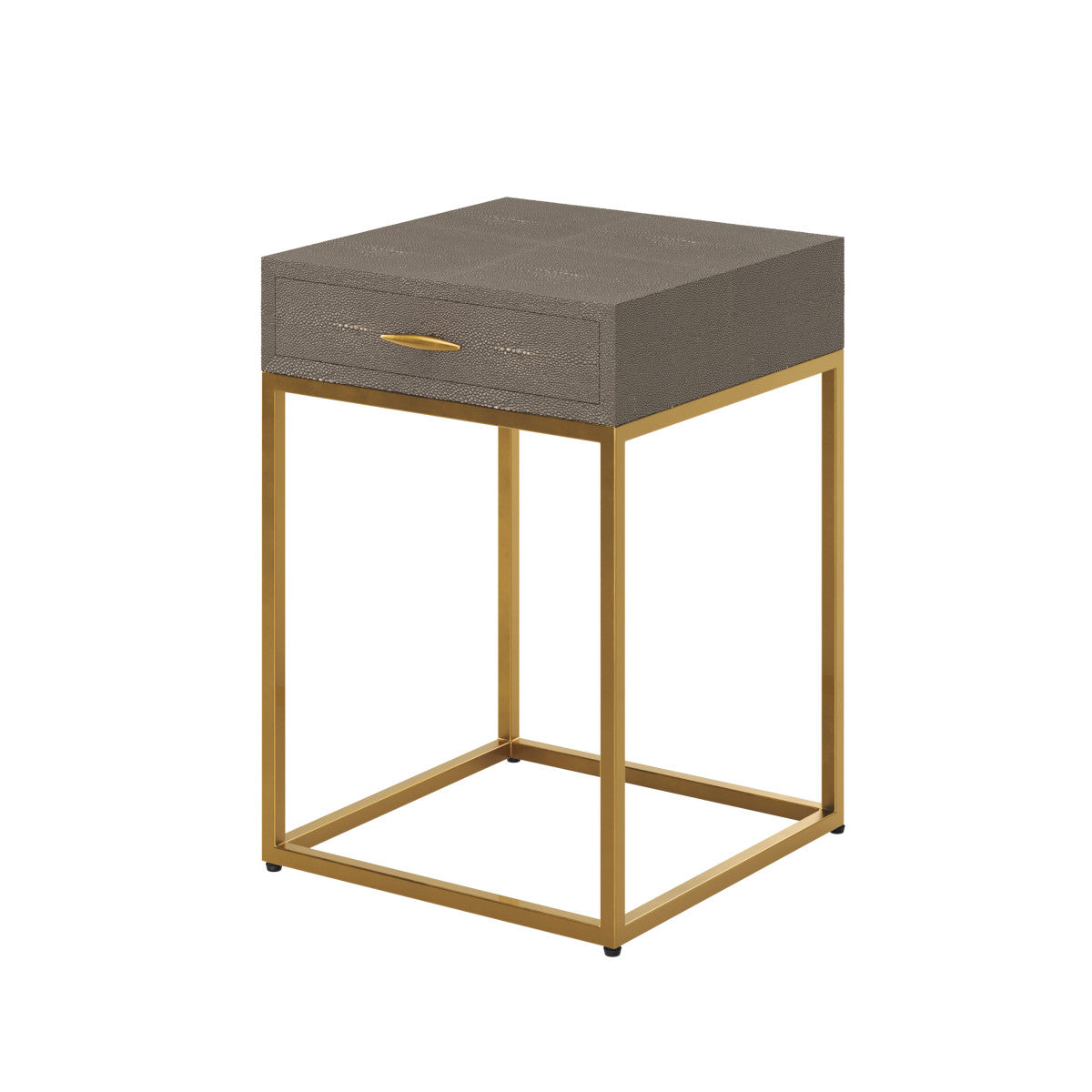 D.I. Designs Hampton Bedside Table - One Drawer - Grey Faux Shagreen