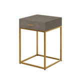 D.I. Designs Hampton Bedside Table - One Drawer - Grey Faux Shagreen