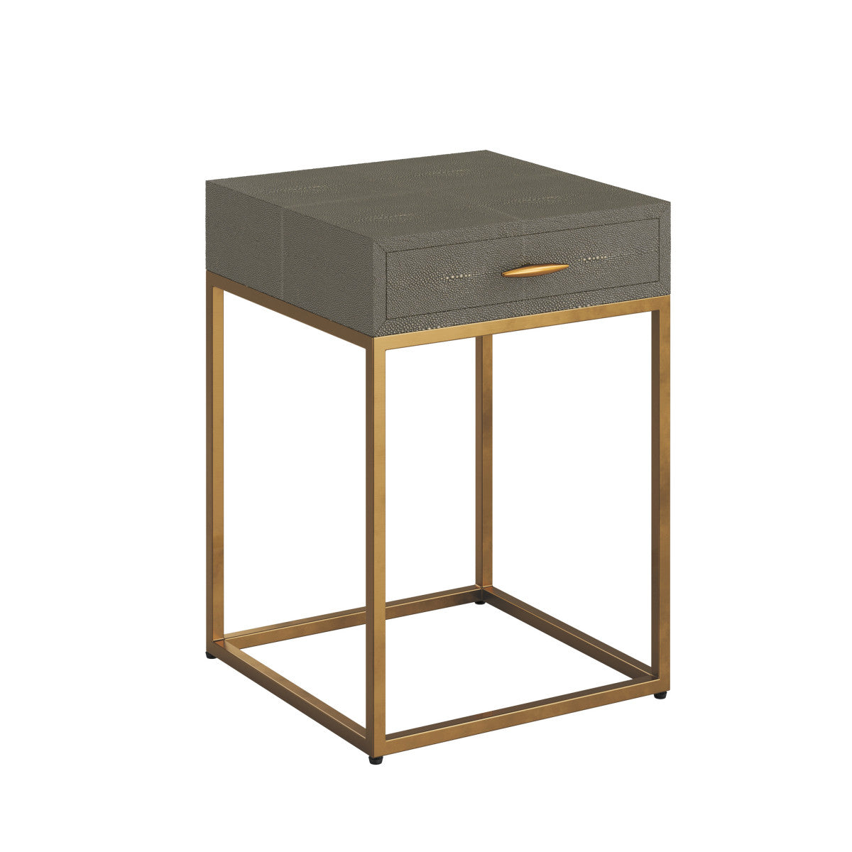 D.I. Designs Hampton Bedside Table - One Drawer - Grey Faux Shagreen