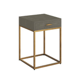 D.I. Designs Hampton Bedside Table - One Drawer - Grey Faux Shagreen
