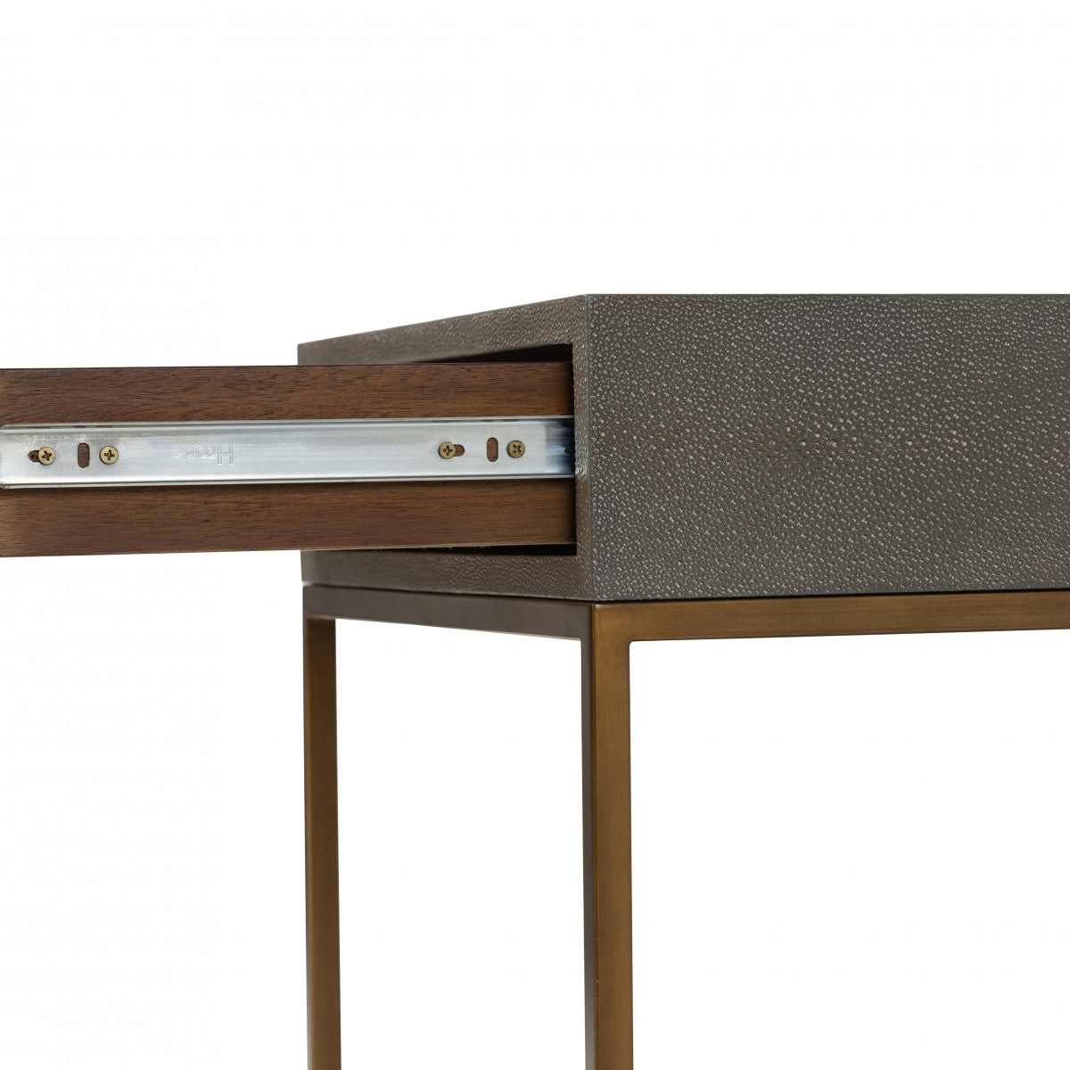 D.I. Designs Hampton Bedside Table - One Drawer - Grey Faux Shagreen