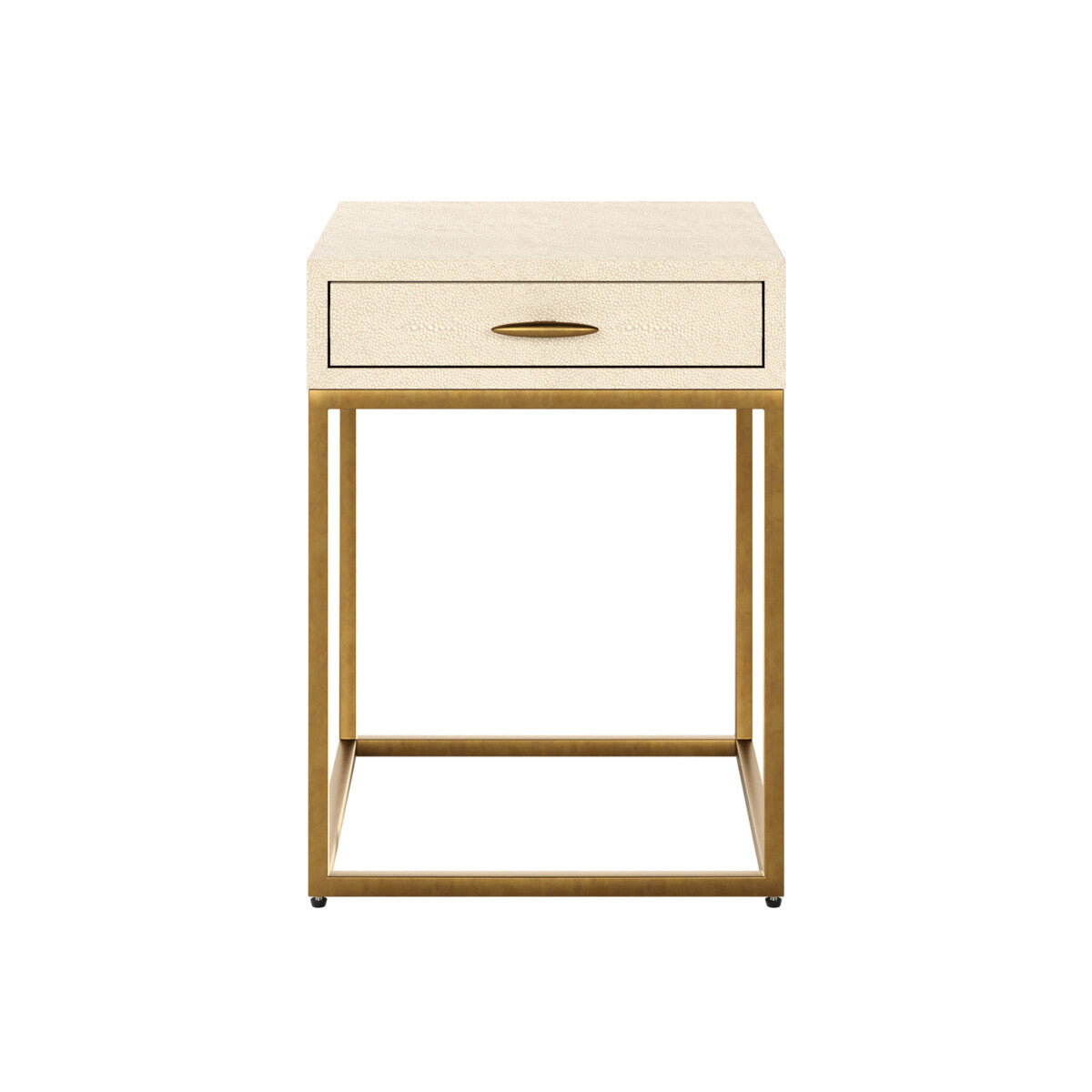 D.I. Designs Hampton Bedside Table – One Drawer – Ivory Faux Shagreen