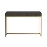 D.I. Designs Hampton Console Table – Brown Faux Shagreen