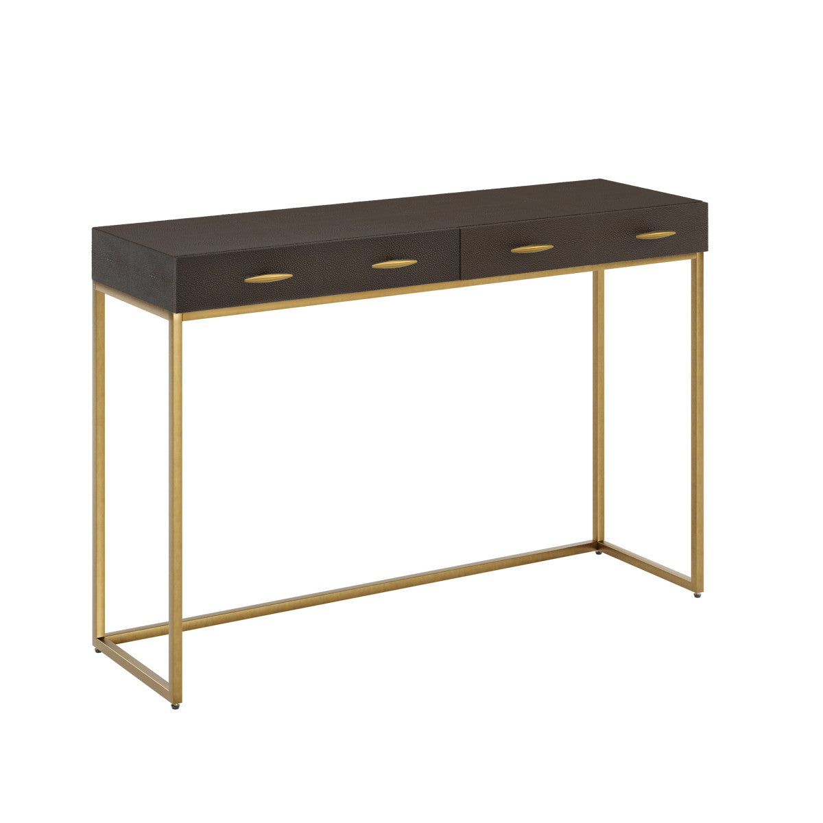 D.I. Designs Hampton Console Table – Brown Faux Shagreen