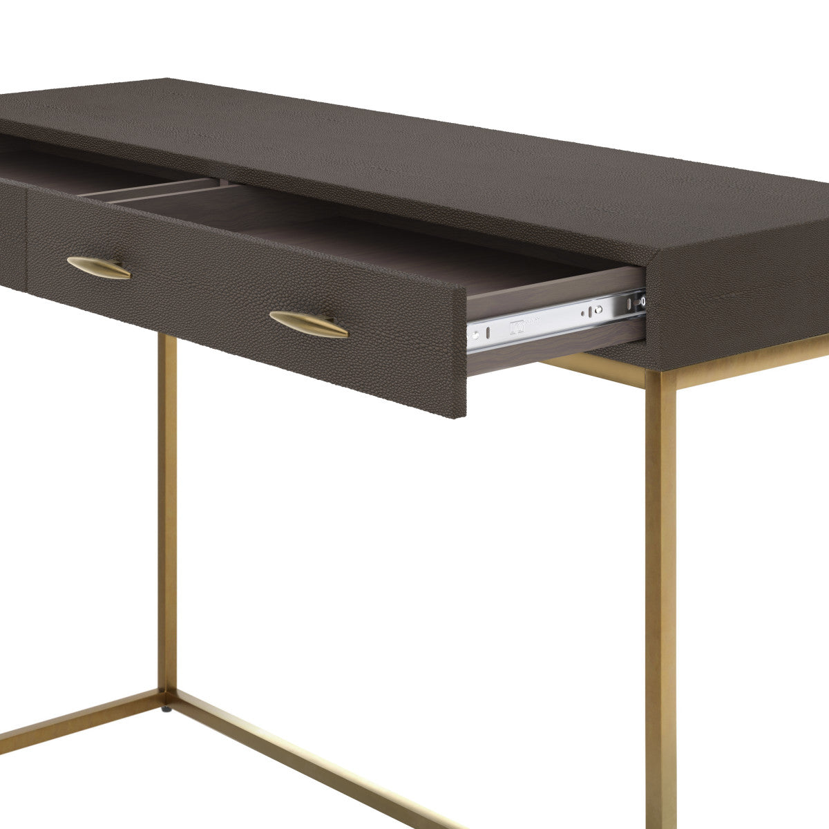 D.I. Designs Hampton Console Table – Brown Faux Shagreen