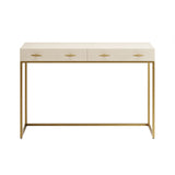 D.I. Designs Hampton Console Table – Ivory Faux Shagreen