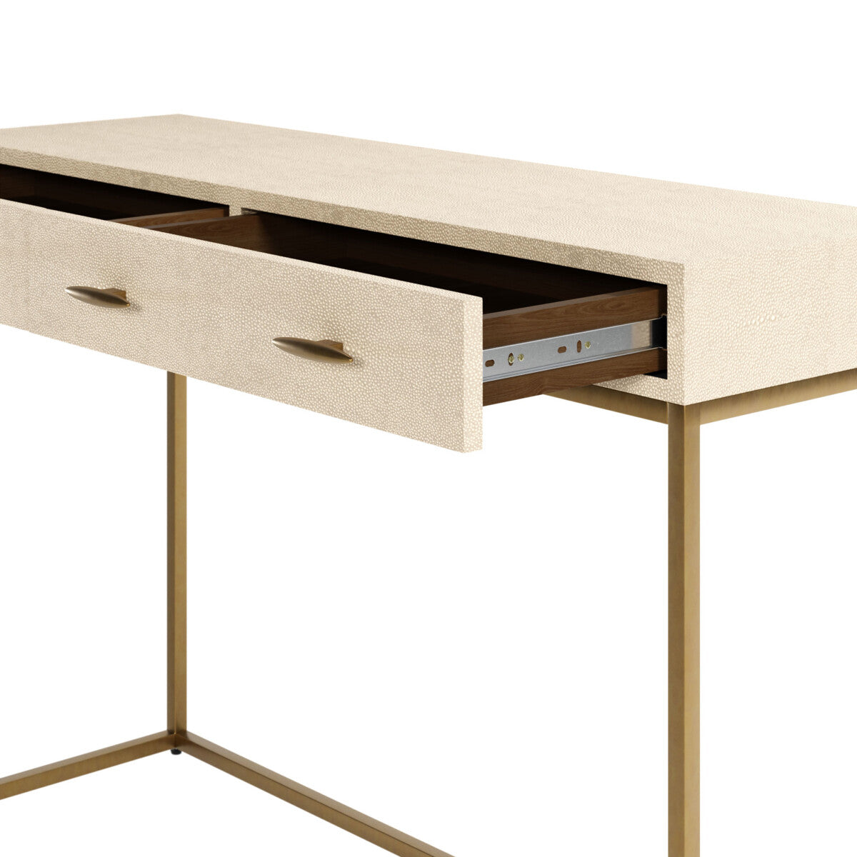D.I. Designs Hampton Console Table – Ivory Faux Shagreen