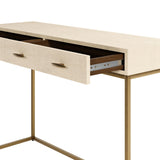 D.I. Designs Hampton Console Table – Ivory Faux Shagreen