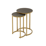 D.I. Designs Hampton Nest Table – Grey Faux Shagreen – Set of 2