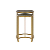 D.I. Designs Hampton Nest Table – Grey Faux Shagreen – Set of 2