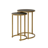 D.I. Designs Hampton Nest Table – Grey Faux Shagreen – Set of 2