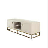 D.I. Designs Hampton TV Unit – Ivory Faux Shagreen
