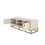 D.I. Designs Hampton TV Unit – Ivory Faux Shagreen