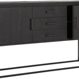 DTP Home Beam No.2 Sideboard with Black Finish – 2 Doors and 3 Drawers