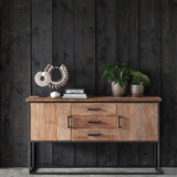 DTP Home Beam No.2 Sideboard with Natural Finish – 2 Doors and 3 Drawers