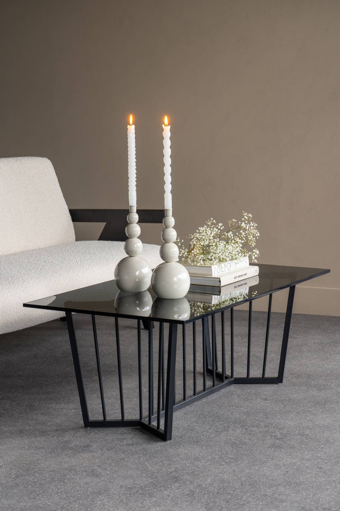 Libra Interiors Abington Coffee Table with Black Frame and Tinted Glass