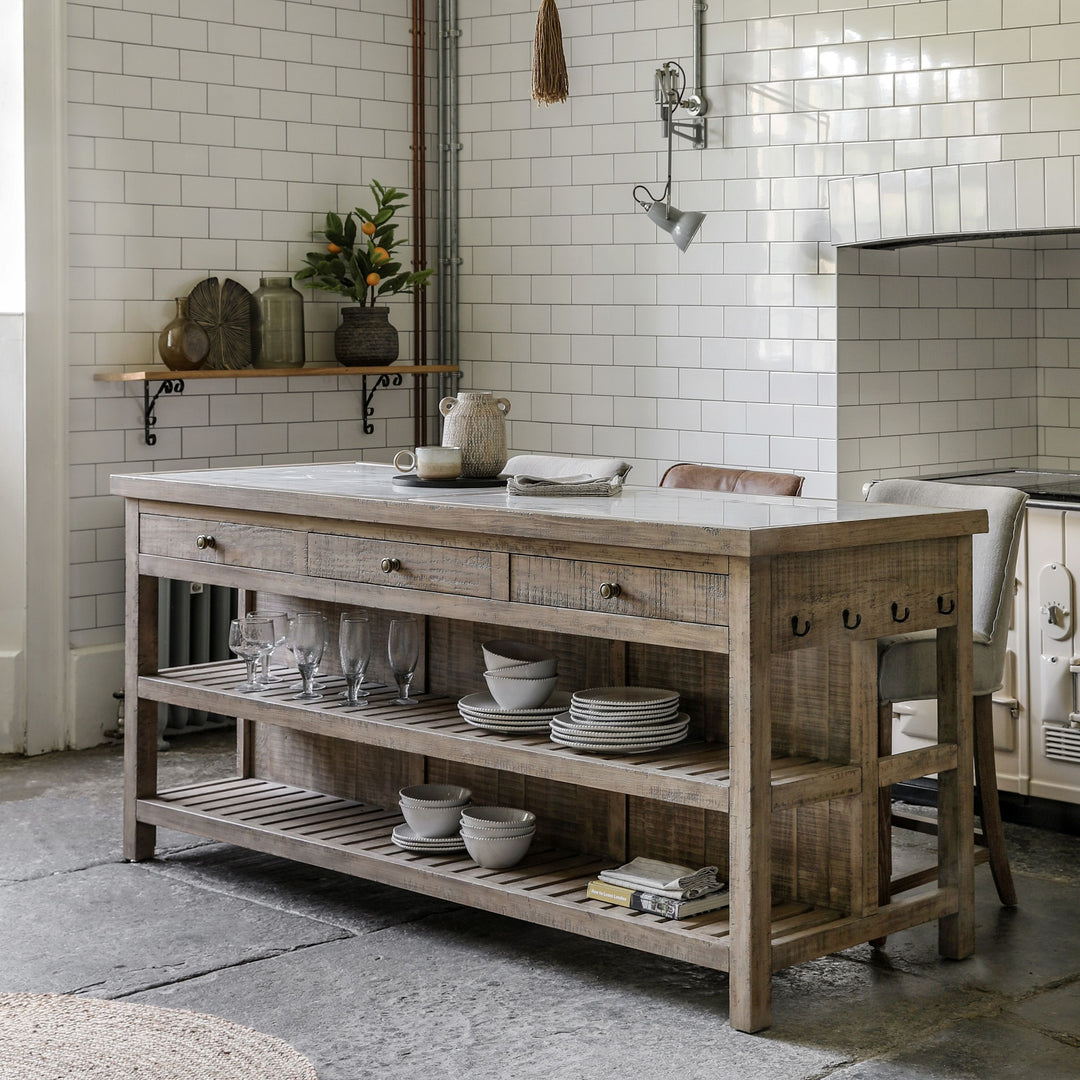 Daria Farmhouse-Style Kitchen Island – Large