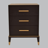 Livingsley Delta 3 Drawer Side Table – Black Ash