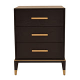 RV Astley Evan 3 Drawer Side Table – Black Ash