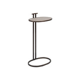 Eccotrading Arunya Oval Cocktail Table – Dorato Bronze and Pumice Leather