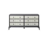 Eccotrading Astoria 6 Drawer Chest – Graphite Grey and Faux Shagreen