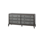 Eccotrading Astoria 6 Drawer Chest – Macchiato and Faux Grey Shagreen