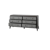 Eccotrading Astoria 6 Drawer Chest – Macchiato and Faux Grey Shagreen