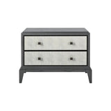 Eccotrading Astoria Large Bedside Table – Graphite Grey and Faux Shagreen