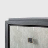 Eccotrading Astoria Large Bedside Table – Graphite Grey and Faux Shagreen