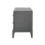 Eccotrading Astoria Large Bedside Table – Graphite Grey and Faux Shagreen