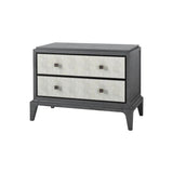 Eccotrading Astoria Large Bedside Table – Graphite Grey and Faux Shagreen