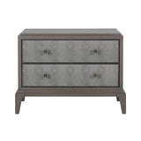 Eccotrading Astoria Large Bedside Table – Macchiato and Grey Faux Shagreen