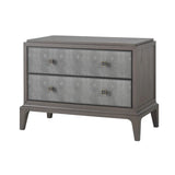 Eccotrading Astoria Large Bedside Table – Macchiato and Grey Faux Shagreen
